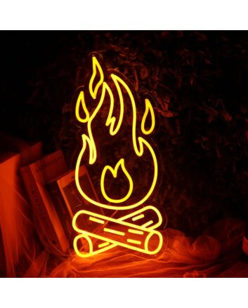 Burning Fire Red Neon Sign