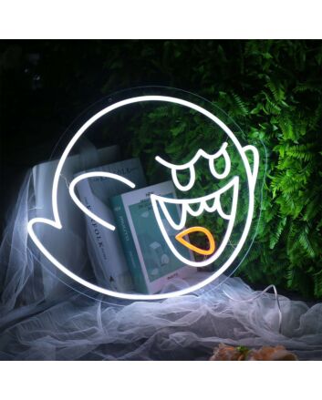 Boo Cute Ghost Halloween Neon Sign