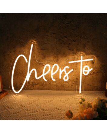 Cheers To Yellow Neon Sign