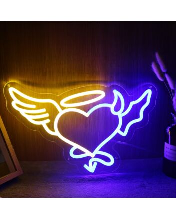 Heart Of Angels And Devils Neon Sign
