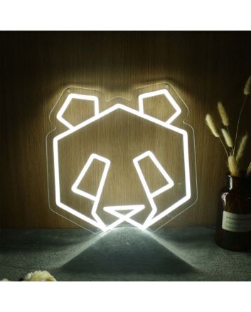 Panda Head Yellow Neon Sign