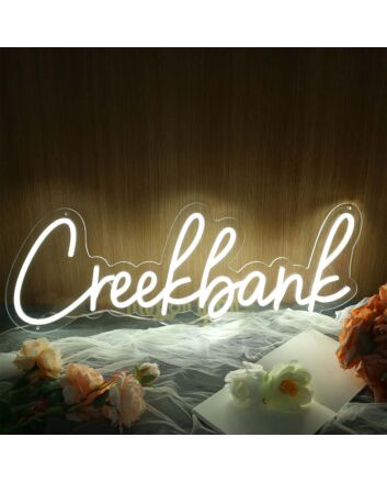 Creekbank White Neon Sign