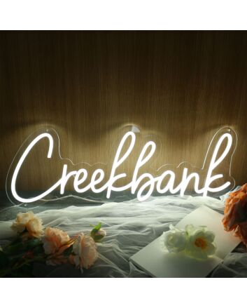 Creekbank White Neon Sign