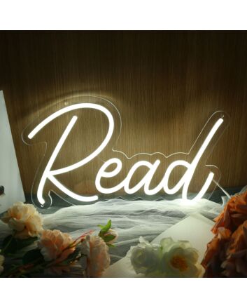 Read White Neon Sign