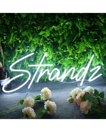 Stands White Neon Sign