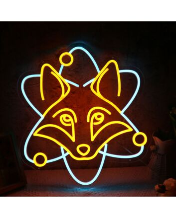 Fox Head Yellow Neon Sign