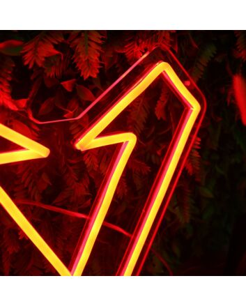 Geometric Heart Red Neon Sign