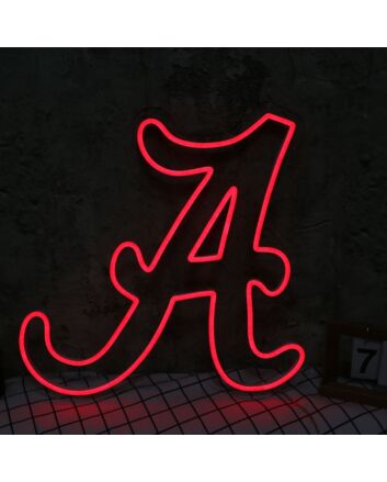 Capital Letter A Red Neon Sign