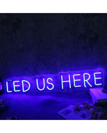 LED US HERE Blue Neon Sign