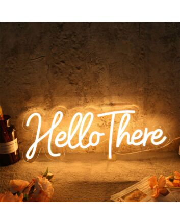 Hello There Yellow LED Neon Sign