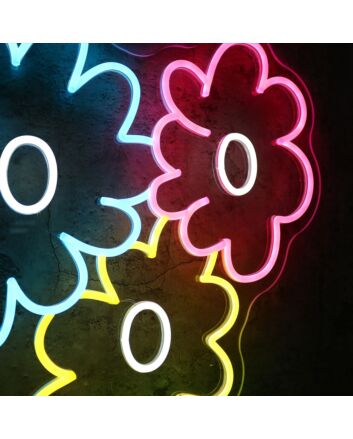 A Brunch Of Colorful Flowers Neon Sign