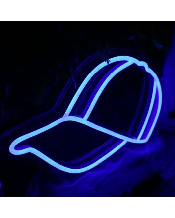 Peaked Cap Blue Neon LED Sign