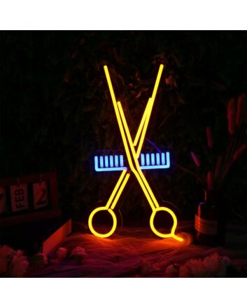 Hair Scissors Neon Sign