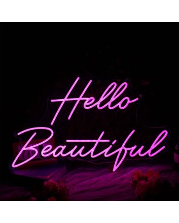 Hello Beautiful Purple Neon Sign