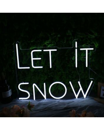 Let It Snow White Neon Sign
