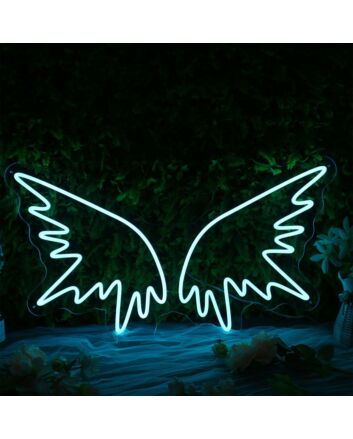 Angle Wing Blue Neon Sign
