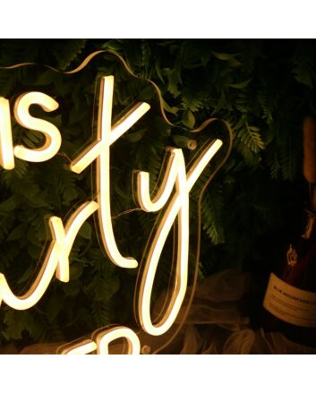 Let Us Get This Party Started Yelow Neon Sign