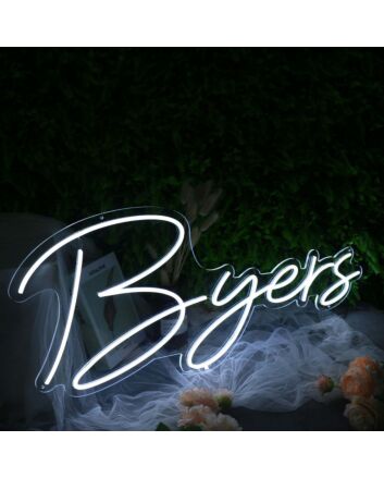 Byers White Neon Sign