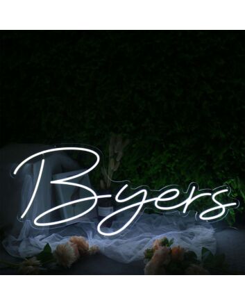 Byers White Neon Sign