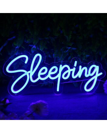 Sleeping Blue Neon Sign