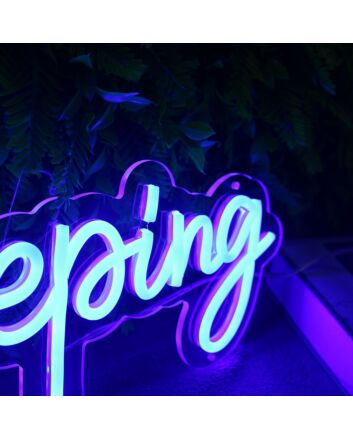 Sleeping Blue Neon Sign