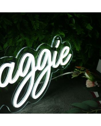 Maggie White Neon Sign