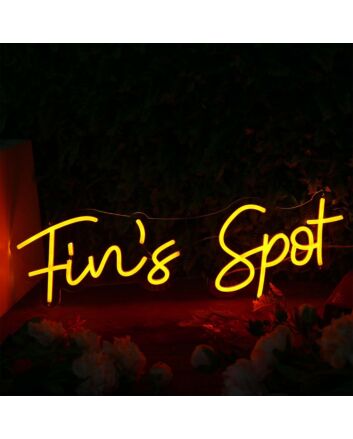Fin's Spot Yellow Neon Sign