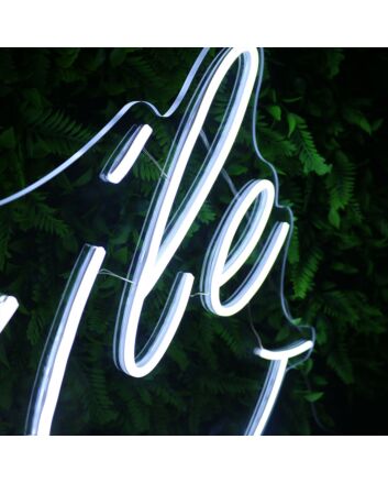 Smile White Custom Neon Sign