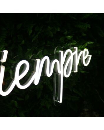 Para Siempre White Neon Sign