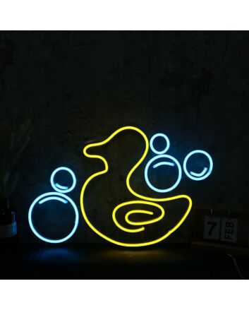Little Yellow Duck With Bubble Neon Sign