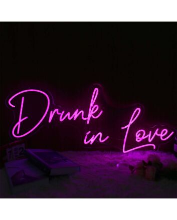 Drunk In Love Dark Purple Neon Sign
