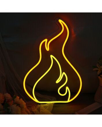 Yellow Flame Neon Sign