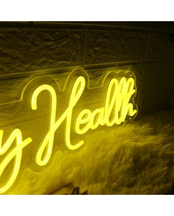 Inspired By Health Yellow Neon Sign