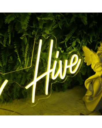 The Honey Hive Yellow Neon Sign