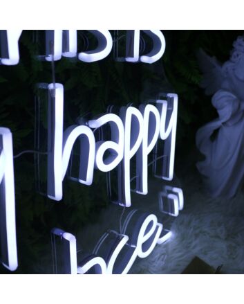 This Is My Happy Place White Neon Sign