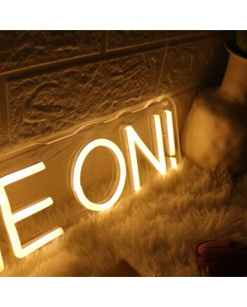 Charge On Yellow Neon Sign