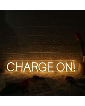 Charge On Yellow Neon Sign