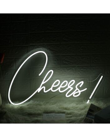 Cheers White LED Custom Neon Sign