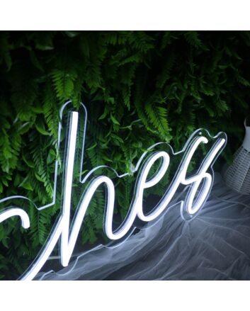 Peaches White Custom Neon Sign