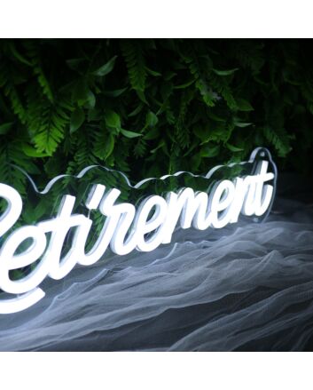 Happy Retirement White Neon Sign