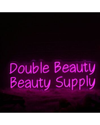 Double Beauty Beauty Supply Pink Neon Sign