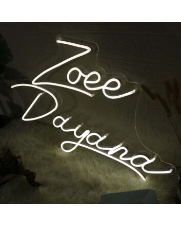 Zoee Dayana White Neon Sign