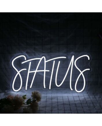 Status White LED Neon Sign