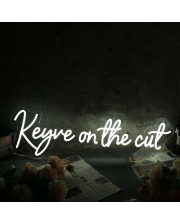 Keyve On The Cut White Neon Sign