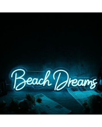 Beach Dreams Blue Neon Sign