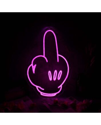 Mickey&#039;s Middle Finger Pink Neon Sign