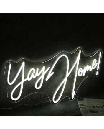 Yay Home White Neon Sign