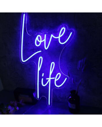 Love Life Blue Neon Sign
