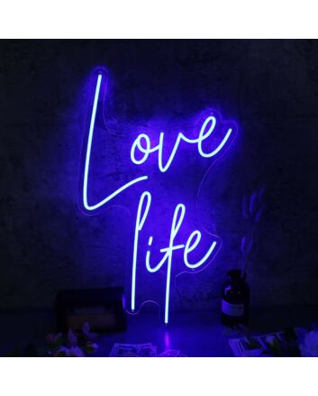 Love Life Blue Neon Sign