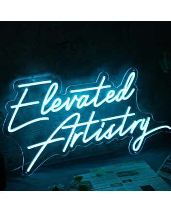 Elevated Artistry Blue Neon Sign